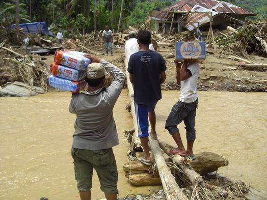 The Help to the Flood Victims in Indonesia