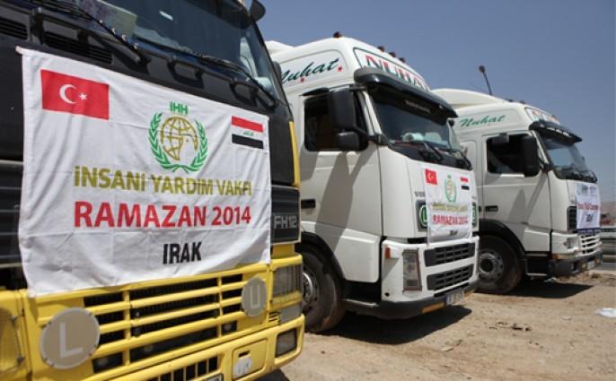 Our aid trucks arrive in Iraq