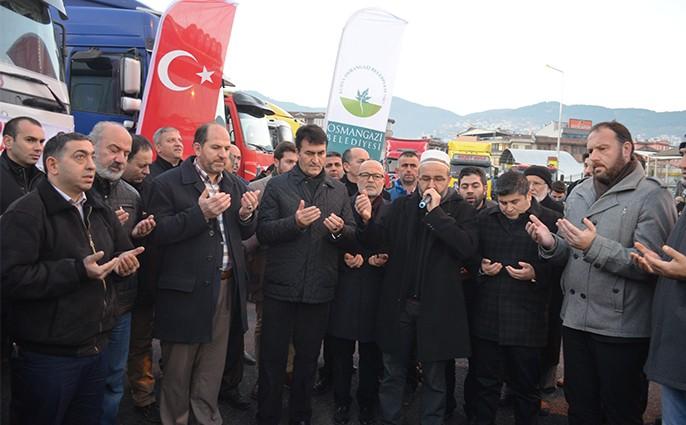 Bursa’dan Suriye’ye 16 TIR’lık yardım konvoyu