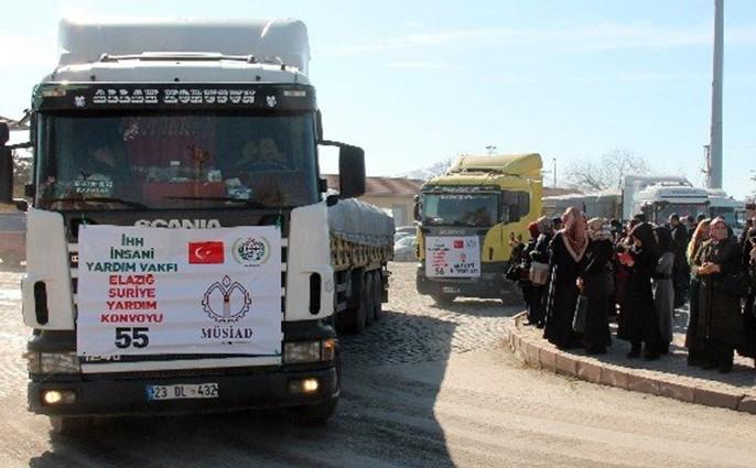 Elazığ'dan Suriye'ye 15 Tir Un Yardımı