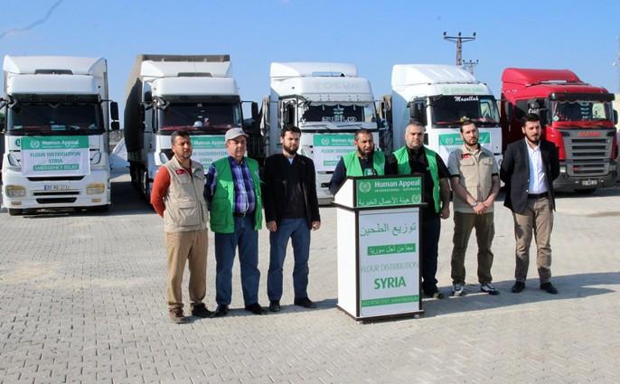 IHH and Human Appeal send 17 trucks of flour to Syria