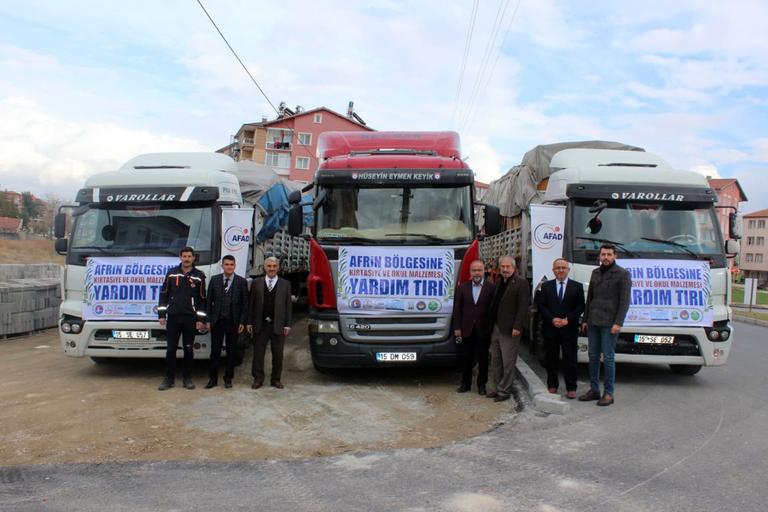 Burdur’dan Afrin’e 3 TIR