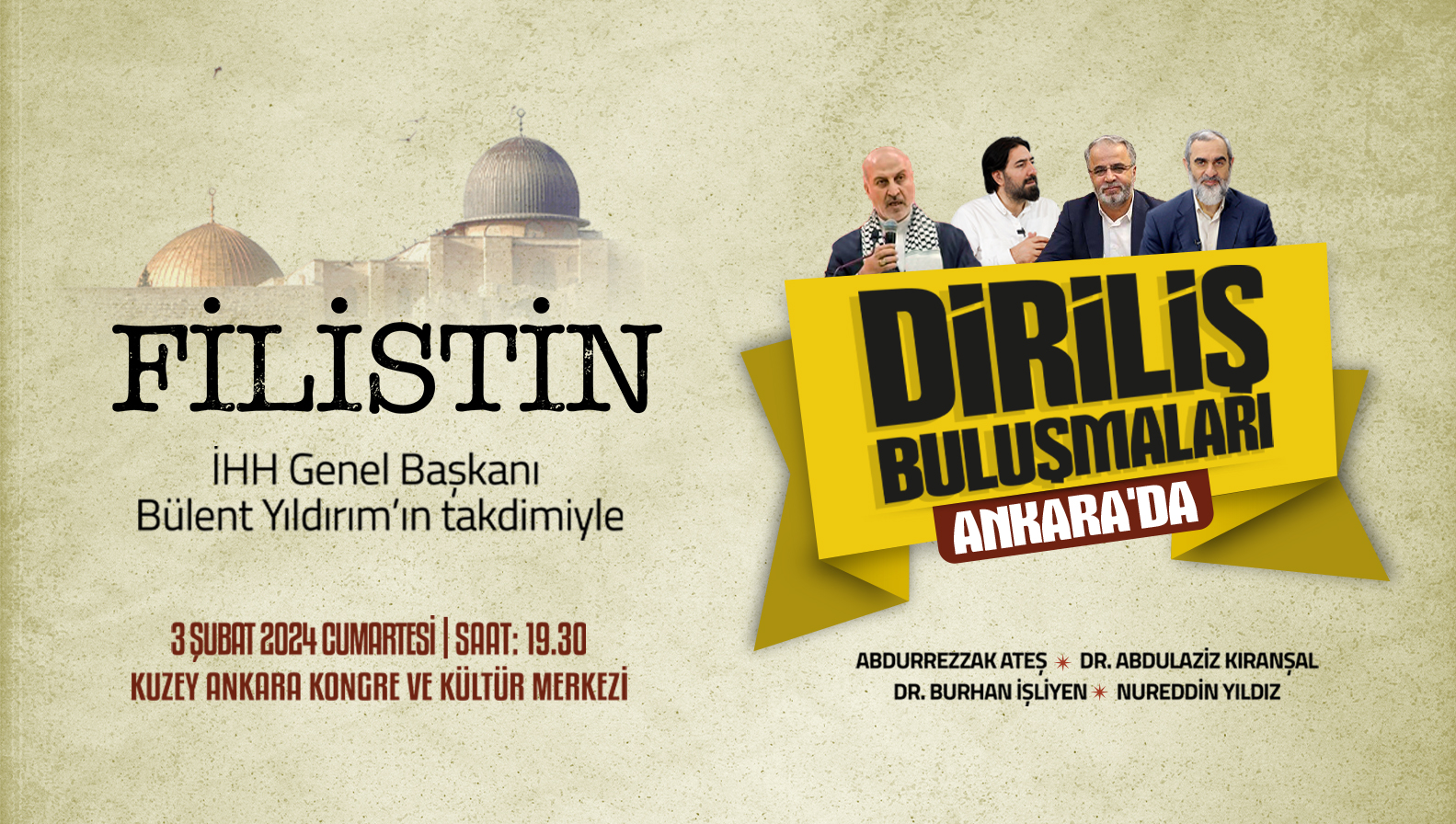 Diriliş Buluşmaları "Filistin" gündemiyle Ankara'da düzenlenecek