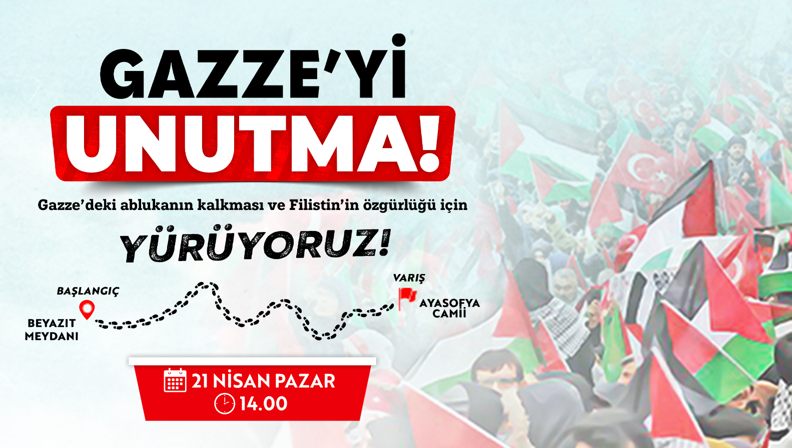 Beyazıt'ta Gazze için yürüyüş düzenlenecek